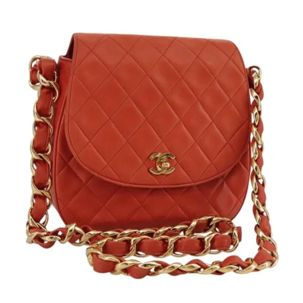 Chanel Vintage Pre-owned Vintage Cross Body Taske - Vintage - Dame - Orange - ONE SIZE - Læder