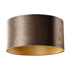 Velvet lampeskærm brun med guld indvendig 50/50/25