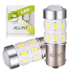 AGLINT P21W 1156 LED Lampor för Bil BA15S 382 7506 1141 12V-24V Rv Interiörljus,Bilbackljus DRL Blinkers Bakljus Dimljus Vit 2Pcs