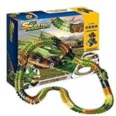 Dinosaurie klätterbana leksak,Dinosaur Racing Car Puzzle Track | Lekset för leksaksfordon med tecknad dinosaurieform för vardagsrum, barnrum, klassrum, sovrum Misoyer