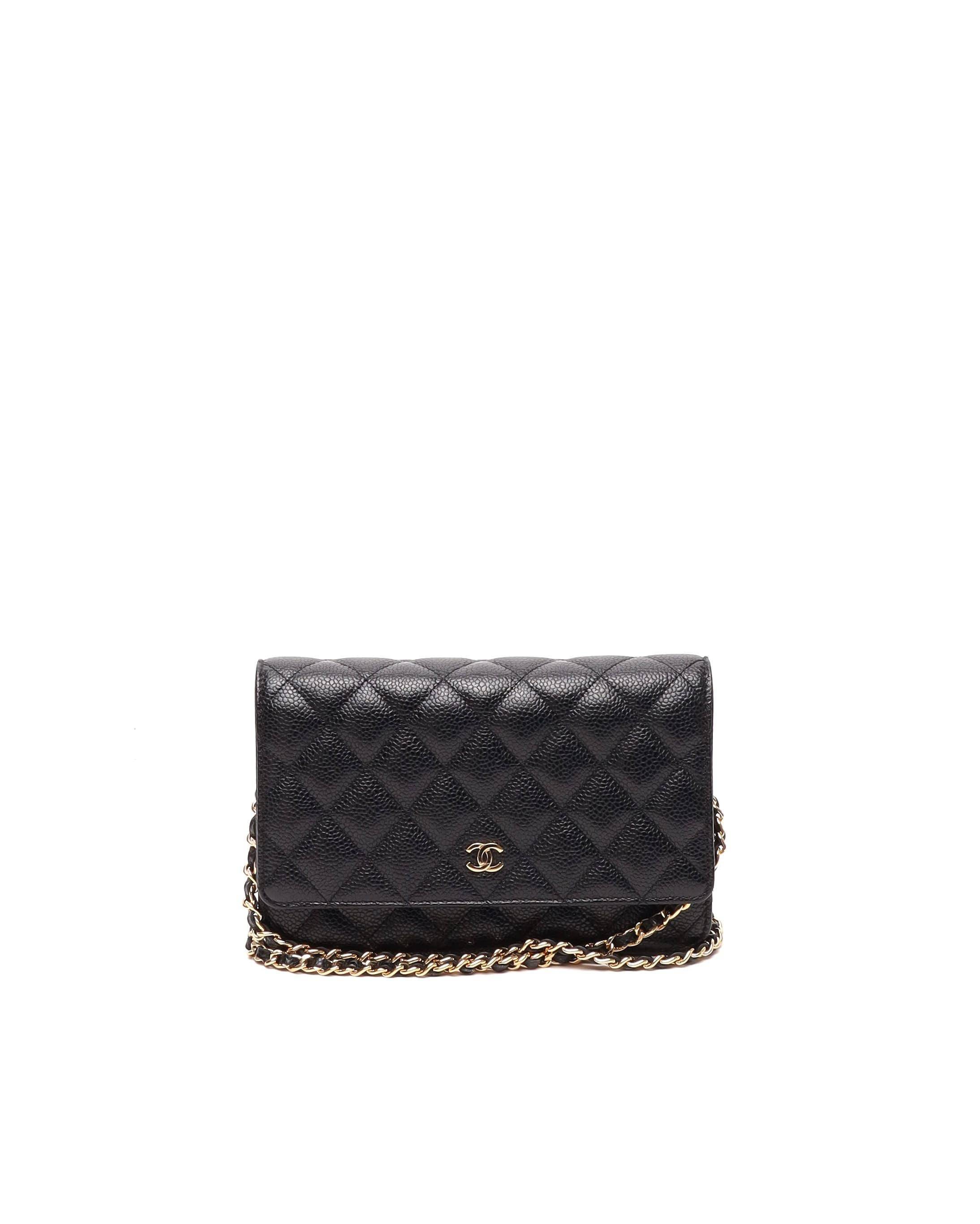 Chanel Classic Caviar Wallet On Chain Bag - Black - One Size