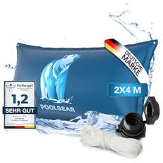 PoolBear | Poolkudde vinter 2 x 4 m, vinterkudde, XXL, poolluftkudde med dubbelsöm inklusive reparationssats, övervintring, frostskyddskudde, poolkudde