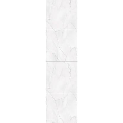 Fibo Stone vådrumspanel med 60 x 60 cm fliselook, 10 x 600 x 2400 mm, bianco marble silk