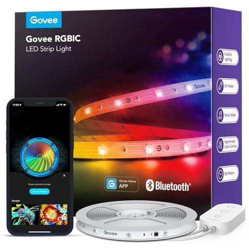 Govee LED Strip 5m, RGBIC LED Streifen mit Segmentcontrol, Musik Sync, 64 Szenenmodus, Steuerbar via App-Steuerung,Farbwechsel, Geeignet für Zuhause Schlafzimmer