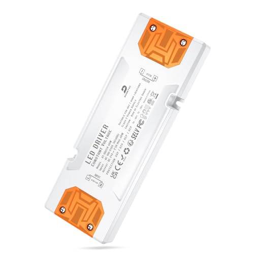 DUSKTEC LED-Transformator 24V 60W, Ultra platt trömförsörjningstransformator 230 V (AC) till 24 V (DC) 2,5A LED-drivrutin Power Supply Adapter för LED Strips LED band G4 MR11 MR16 LED-glödlampor