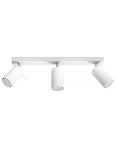 RING Skinnespot til loftet i stål H16 x B45 x D5 cm 3 x GU10 - Hvid