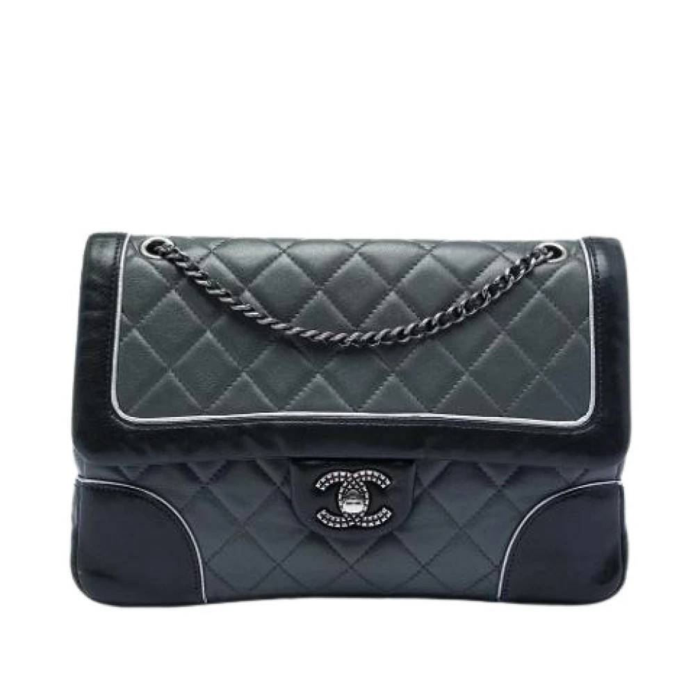 Chanel Vintage Pre-owned Vintage Flap Skuldertaske - Vintage - Dame - Grå - ONE SIZE - Uld