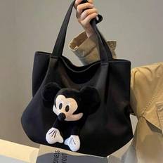 1 st Disney Musse Pigg tecknad tygväska, unisex - livfull röd & svart tecknad design, hållbar slät dragkedja, stor kapacitet och lätt axelväska, oumbä - Multifärgad (röd,svart)