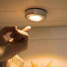 1 st LED-garderobslampa, AAA-batteridriven, enkel installation, bärbar; energibesparande skåplampa lämplig för trappor, korridorer, garderober, kök, s - Gul (vitt ljus,gult ljus)