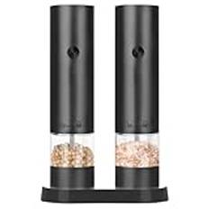 Electric Salt Grinder Set | Automatic Pepper Grinder Set | Battery Powered Salt And Pepper Mills | Adjustable Salt And Pepper Grinders | Electric SpicesGrinders Set Quiet Grinding For Cooking