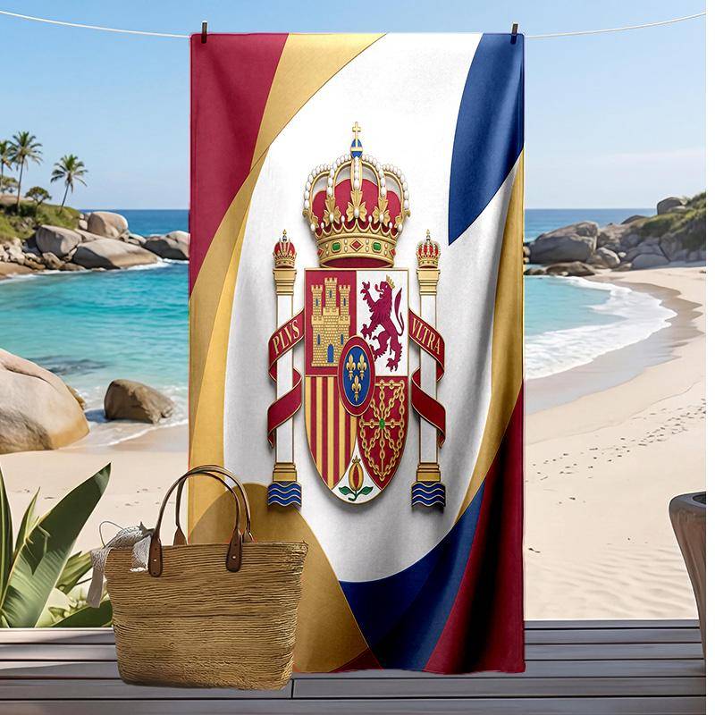 Spanien fotboll Tryck Strandhandduk Snabbtorkande Superabsorberande Mjuk Badhandduk för Simning Strand Resa Fläkt Souvenir Present