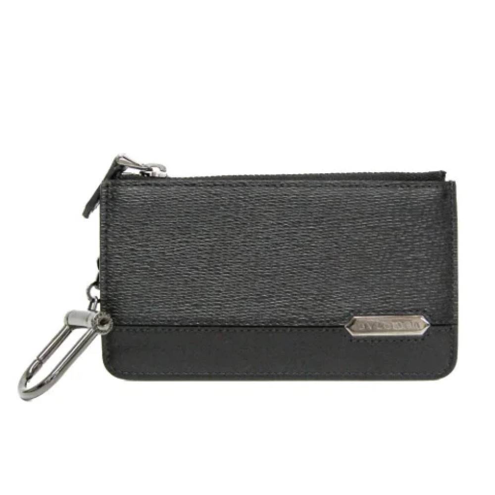 Bvlgari Vintage Pre-owned Scaglie Man 282774 Coin Case Card Case - Vintage - Herre - Sort - ONE SIZE - Læder