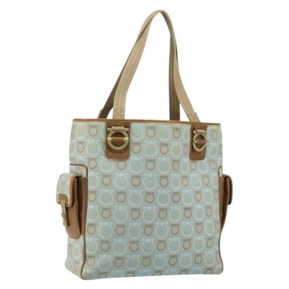 Salvatore Ferragamo Pre-owned Pre-owned Canvas Tote Bag - Vintage - Dame - Blå - ONE SIZE -
