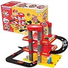Mochtoys garage glidbana parkeringshus för barn 3 nivåer med vägbana
