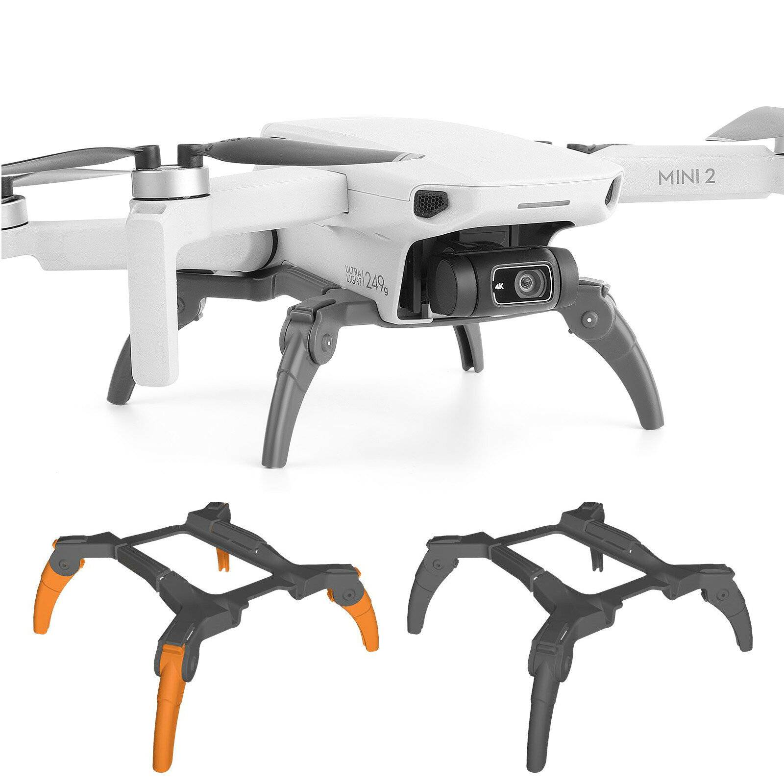 Sunnylife Hopfällbara Förhöjda Spindel Landningsställ Ben Skydd för DJI Mini 2 / MINI SE / Mavic Mini RC Drone Quadcopte