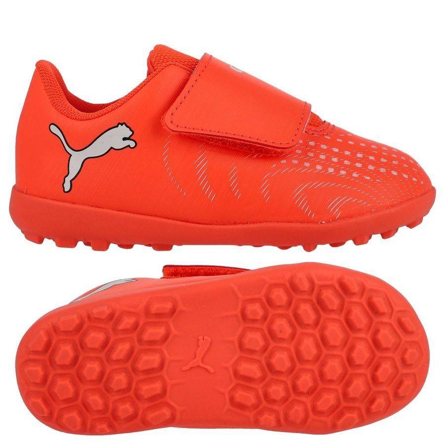 PUMA Future 9 Play kardborreband TT Unleashed - Röd/PUMA White/PUMA Svart/PUMA Silver Barn - Turf (TF) - ['Röd'] (42½)