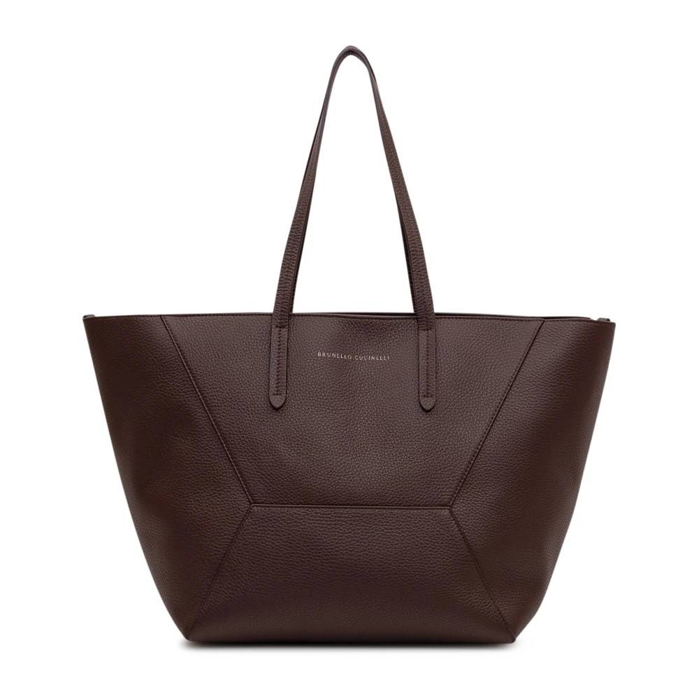 Brunello Cucinelli BC Duo Læder Tote Bag - Tasker - Dame - Rød - ONE SIZE - Læder