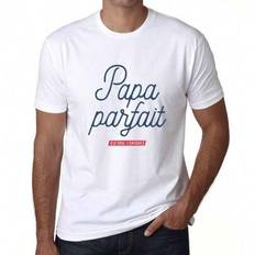 Grafisk T-shirt Herr Pappa Perfekt Den Enda Den Unika – Papa Parfait Le Seul L'unique – Begränsad Upplaga Rolig Vintage Herrmodestil för Män Nyhet - Vitt - 3XL,4XL,5XL,L,M,S,XL,XS,XXL