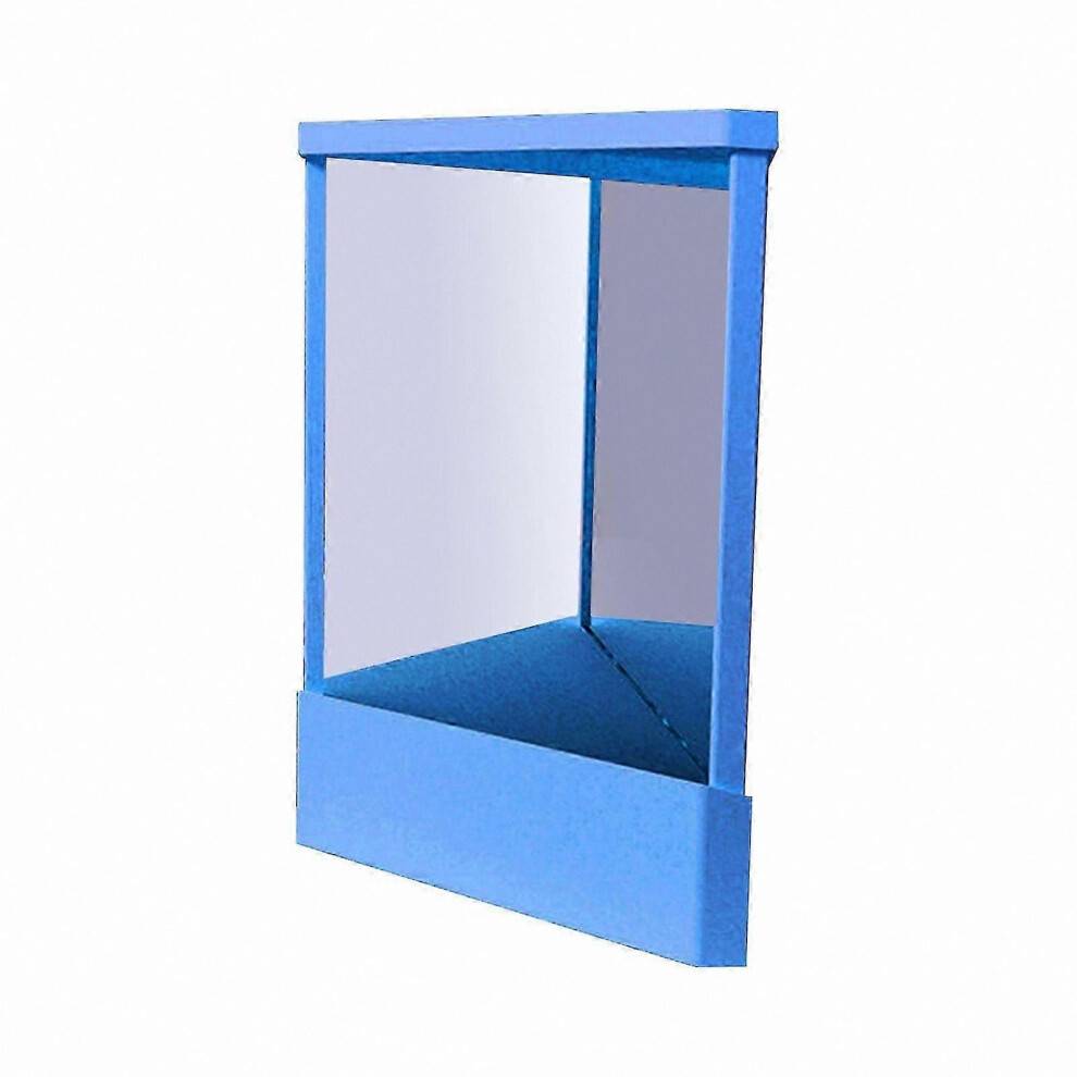 (S, Blue) True Image Vanity Mirror for Makeup Precision Reflection Non-Magnifying Tabletop Beauty Tool for Face Realistic Non-Reversing Design