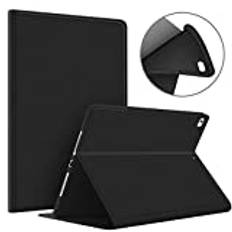 VAGHVEO Fodral för iPad 9,7 tum 2017/2018/iPad Air/Air 2 Case, PU Läder Stötsäker Smart Cover Skal Justera Stativ[Automatisk Vakna/Sömn], Flexibel Mjuk TPU Skyddande Bakskydd för iPad 5th/6th, Svart