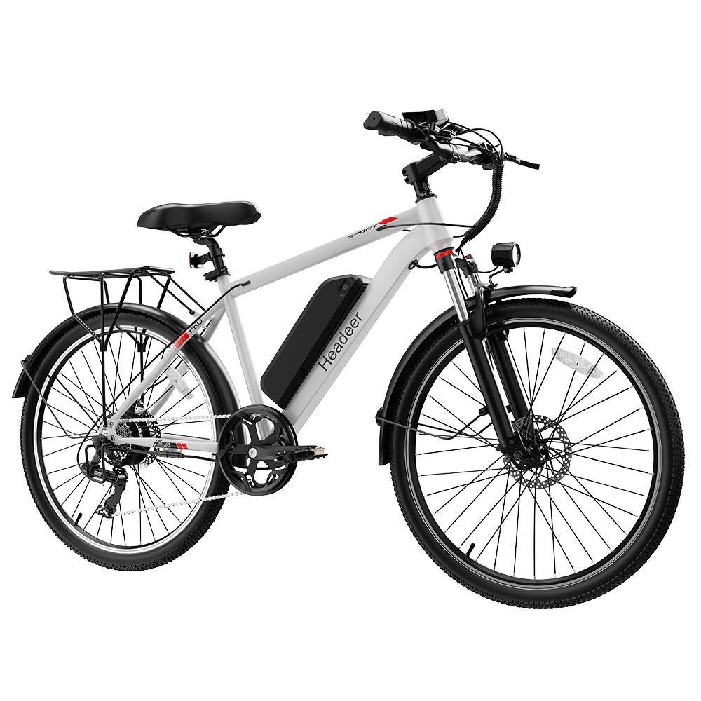 HEADEER BK1350 Terräng E-cykel 48V15AH Batteri Elcykel 500W Motorer Vuxen Elcykel 26 Tum Däck Herr E-cykel vit