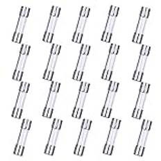 HUAREW F3AL250V 20 st 5 x 20 mm snabbblåsande glassäkring 3 A 250 V 0,2 x 0,78 tum temporär säkring (20 st förpackning)