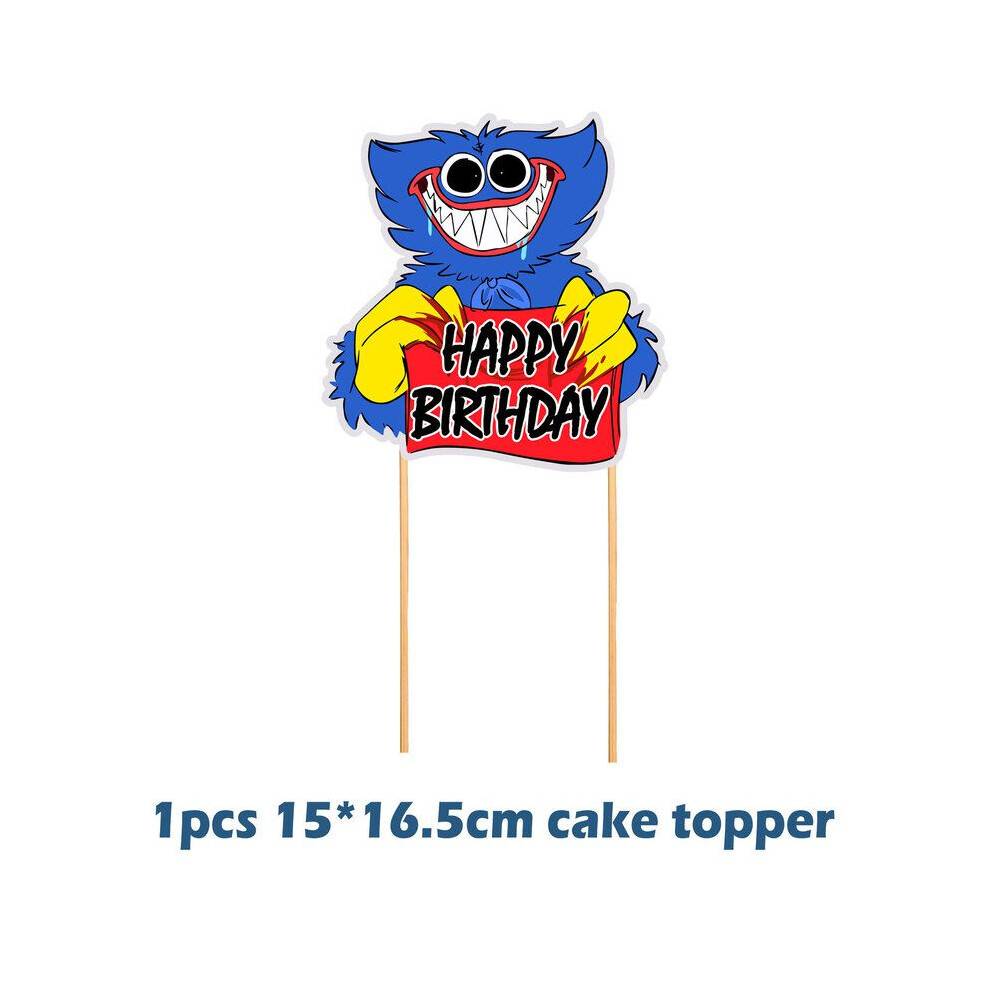 (Big Cake Topper)Poppy Playtime Huggy Wuggy Theme Birthday Party Decorations Supplies Balloon Set