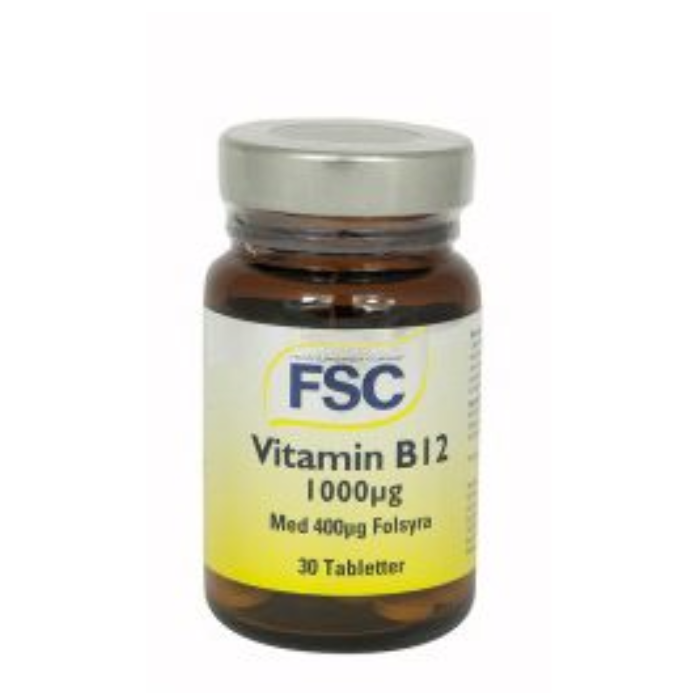 FSC Vitamin B12 1000 μg + 400 μg folsyra 30 tabletter