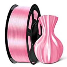 SUNLU PLA Plus glänsande 3D-skrivarfilament, 1,75 mm, silke PLA+ filament, 1,75 +/- 0,02 mm, 1 kg spole för FDM 3D-skrivare (rosa)