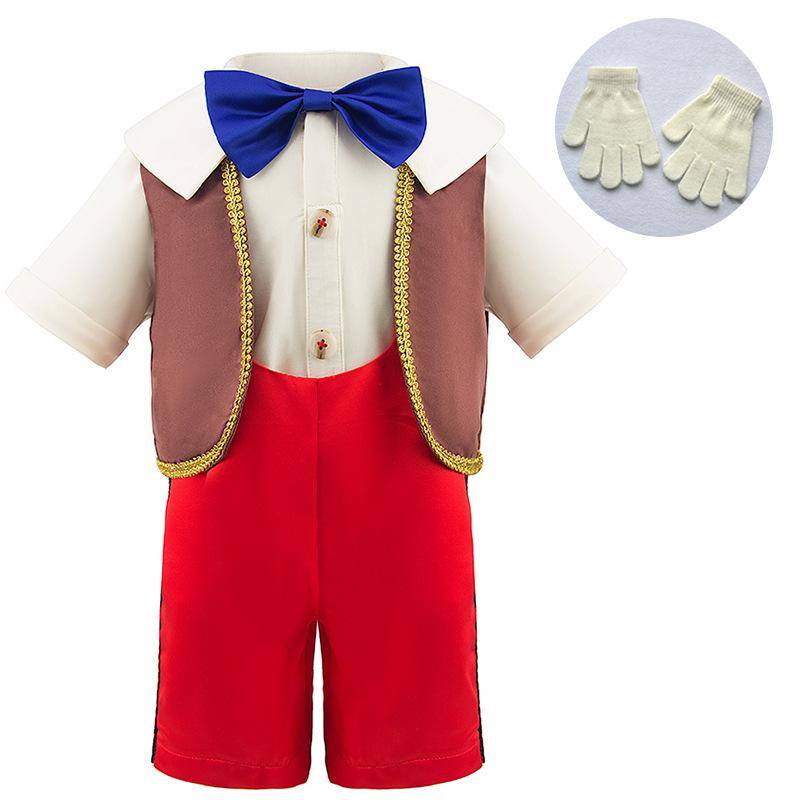 Disney Pinocchio Barnkostym Pojkes Rolig Marionett Rollspel Långnäsad Pojke Kostymset och Tillbehör Barnens Halloween Temafest Kostym cm brown