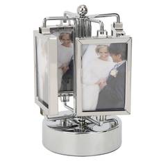 Rotating Music Box Photo Picture Frame Home Living Room Bedroom Decoration for 3x2in Photo