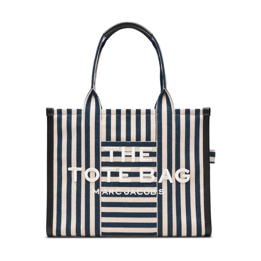Marc Jacobs, Tasker , Dame, Flerfarvet, ONE SIZE, Bomuld, The Stripe Canvas Large Tote Bag
