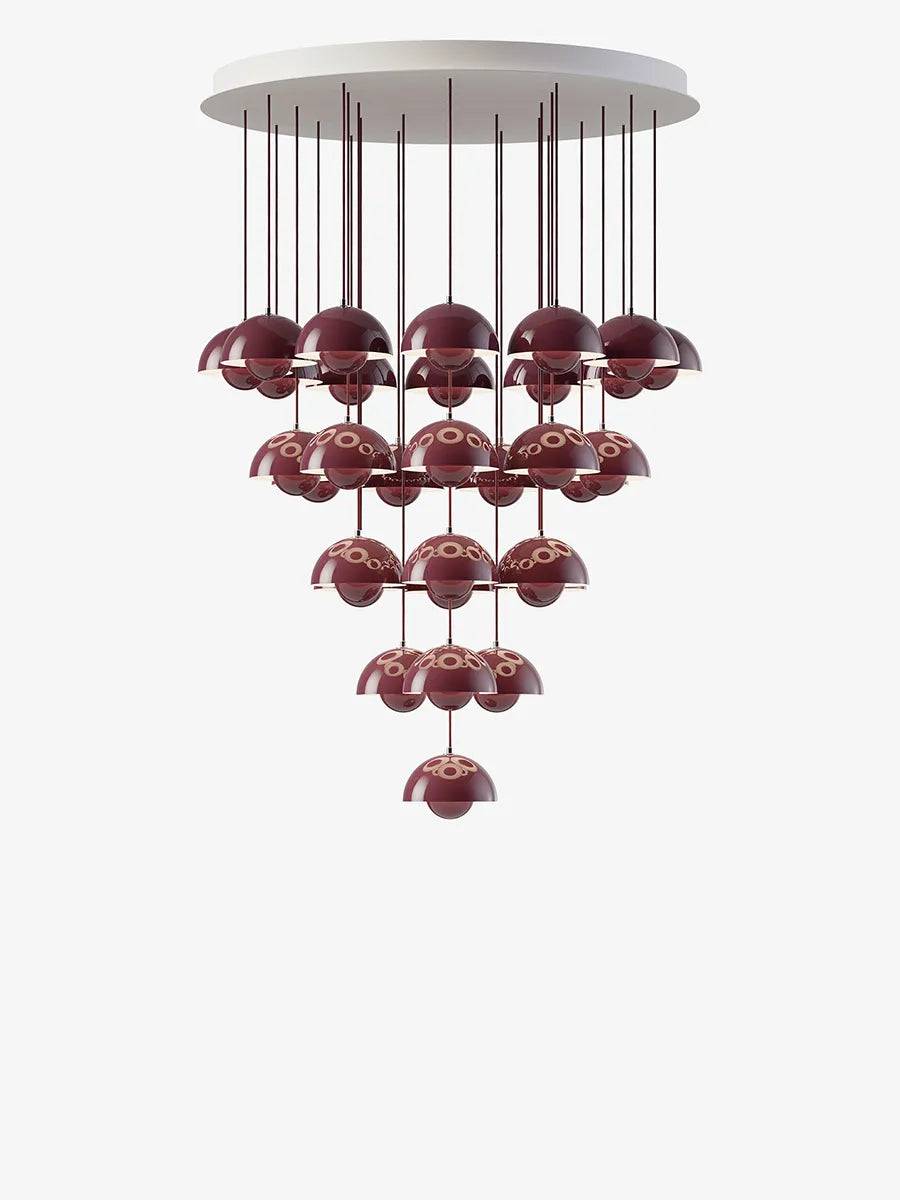 Flowerpot Chandelier VP10, 31 pendants fra &Tradition Dark Plum - Jacobsen Plus