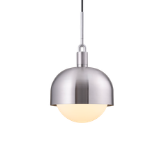 Forked Pendant Shade Globe Large pendel, opal og stål • Buster + Punch