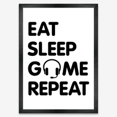 #5 Eat sleep game repeat - Plakat