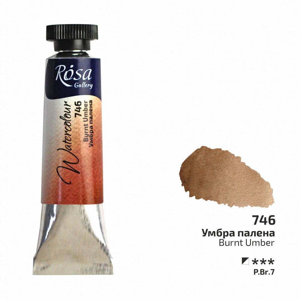 Rosa Gallery akvarellfärg tub 10 ml 746 Burnt Umber