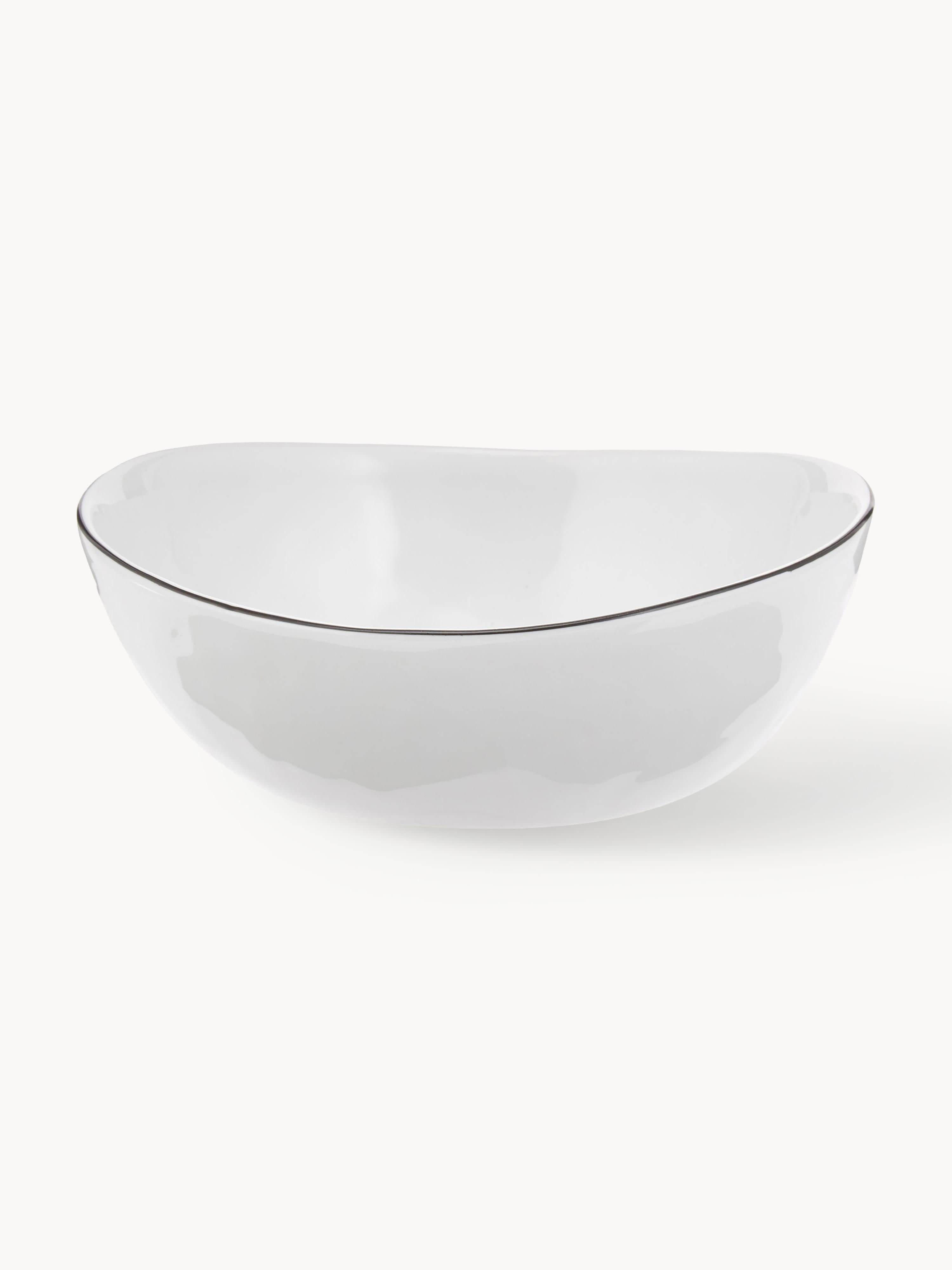 Handgjorda Skålar i Porslin Salt, Ø 17 cm, 4 stycken