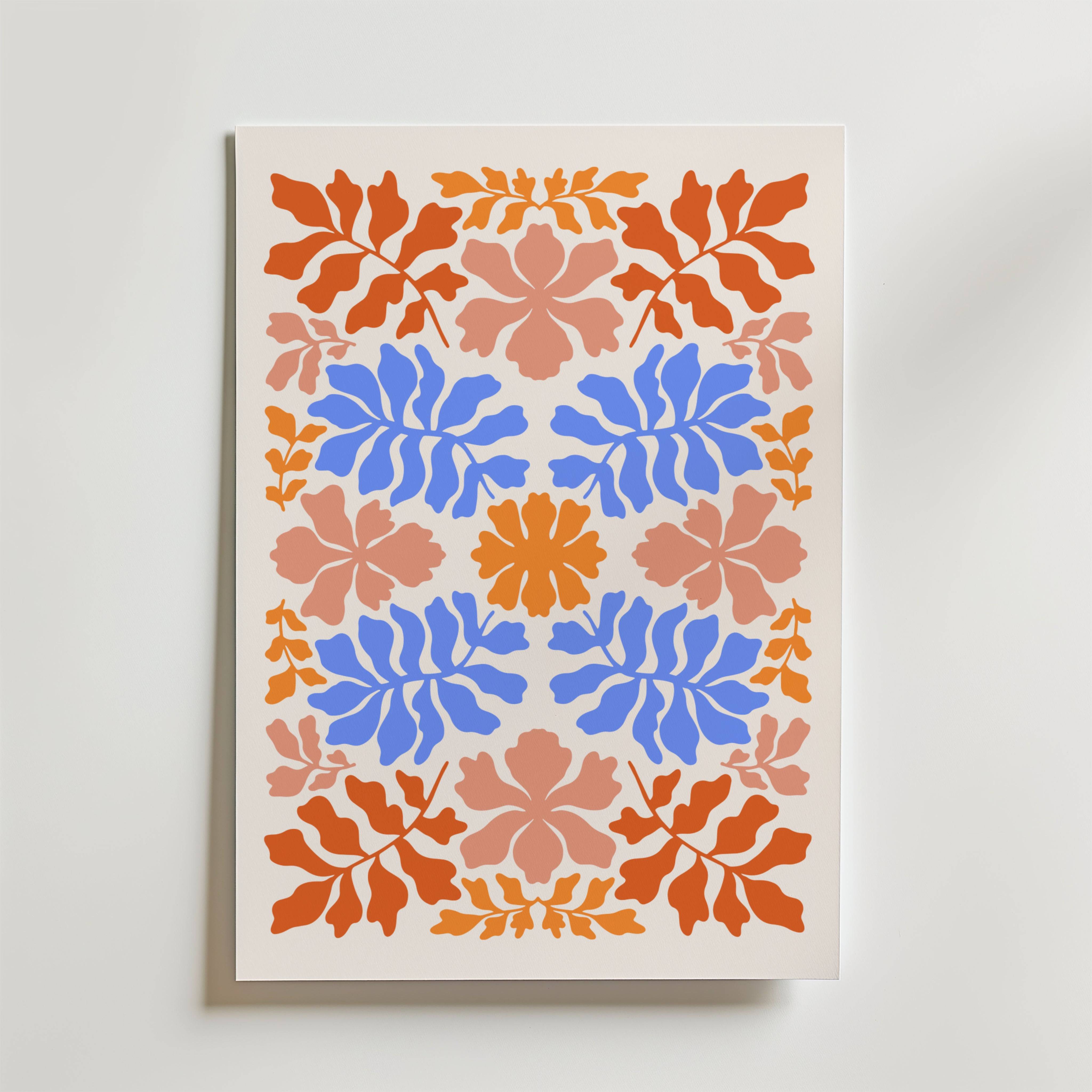 Rustic Floral Harmony Poster - Premium Canvas 40x50 cm