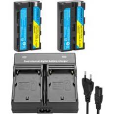 För sony np -f550 np f570 np f550 batteri för sony ccd -rv200 sc5 tr940 tr917 kamera cn -160 cn-216 cn-304 yn 300 vl600 led video - 2 batterier med laddare