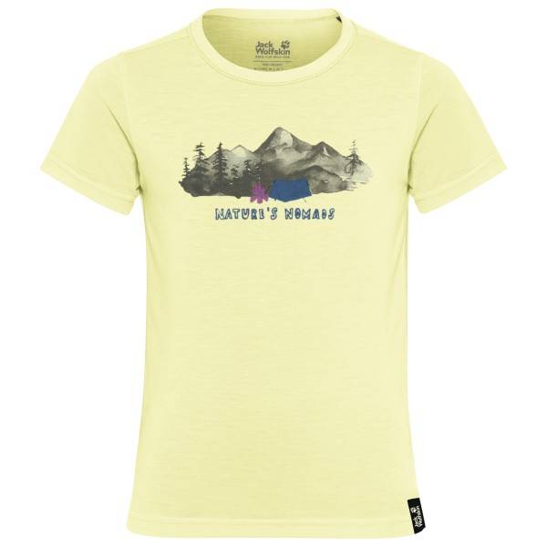 Jack Wolfskin Kid's Hiking Graphic T-Shirt Funktionsshirt Børn størrelse 116 farve gul