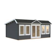 Palmako hytte Claudia Pent mørkegrå/hvid 19,4 m²