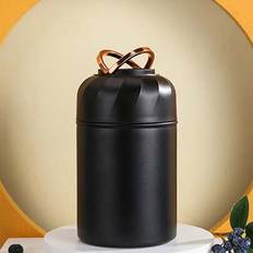 1 st 17oz rostfritt stål termosburk med handtag, eldfri termos för långkokt mat, perfekt för frukost, kontorsmåltider, utomhuspicknick och camping, ut - Svart (500ml)