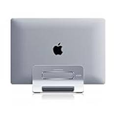 SODI Vertikal Laptopställ, Aluminium 3-i-1 Laptopstativ Kompatibel med MacBook Air, MacBook Pro, Pad, Phone, Platssparande Upright Förvaring för MacBook-stativ för Bärbar Dato (Silver)