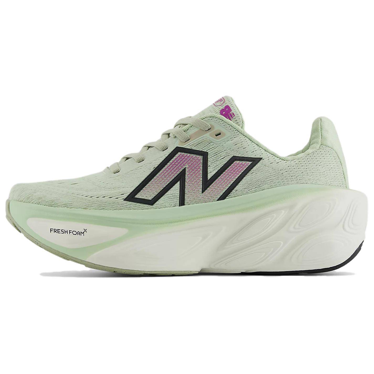 New Balance Fresh Foam X More v5 Natural Mint Lila Fuchsiarosa Damsneakers Grön Svart WMORLM5 40.5