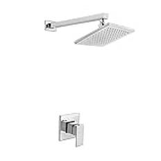 shower head Duschsystem, Duschblandare, Badrumsregnduschsystem med LED-duschhuvud i rostfritt stål, Enkelfunktionssats för duschtrim med grovventil, 8-tums duschhuvud A(8-tums duschhuvud A) shower