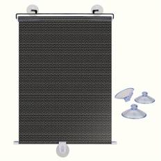 TEMU 1pc No-drill Suction Cup Window Blind, Fully Automatic Telescopic Roller Shade, Plastic Light-blocking Sunscreen Curtain For Heat Insulation