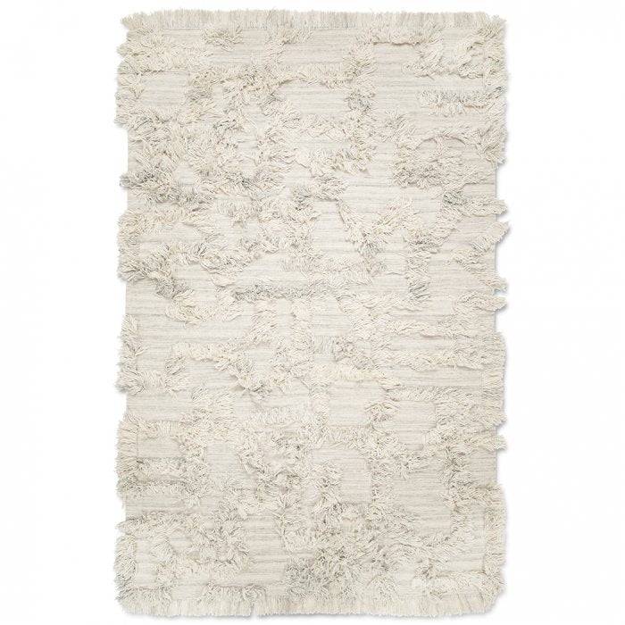 Rio Uld Rya Tæppe - Ivory Melange.