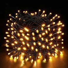 Ulinek 10M 100LED ljusslingor utomhus julbelysning varmvita LED Julbelysningsslinga uldekoration vattentät med 8 lägen dimbar för flaskor foton fönster rum balkong fest