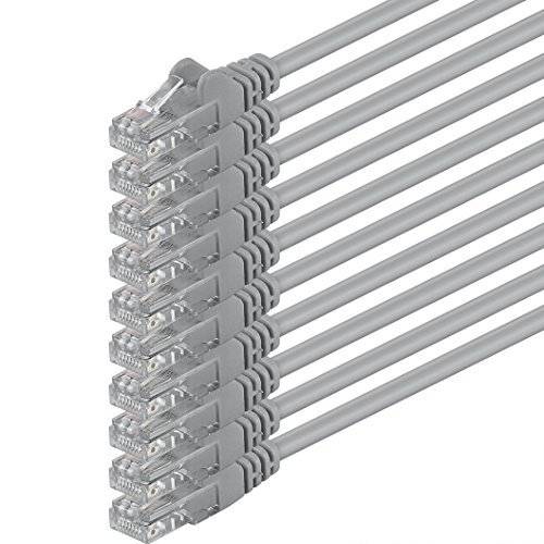 10m - grå - 10 stycken - (PACK) - CAT.6 CAT6 Ethernet LAN-nätverkskabel 1000Mbit / s patchkabel