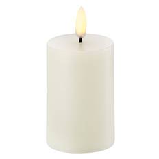 Uyuni Bloklys Led Nordic White 5 x 7,5 Cm - LED-lys Jomfruelig Paraffinvoks Hvid - UL-PI-NW0506